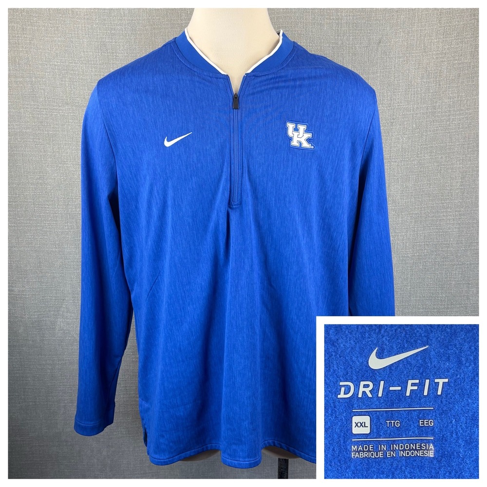 Nike Kentucky Wildcats Dri-FIT 1/4 Zip Pullover Mens XXL Microfleece Lined